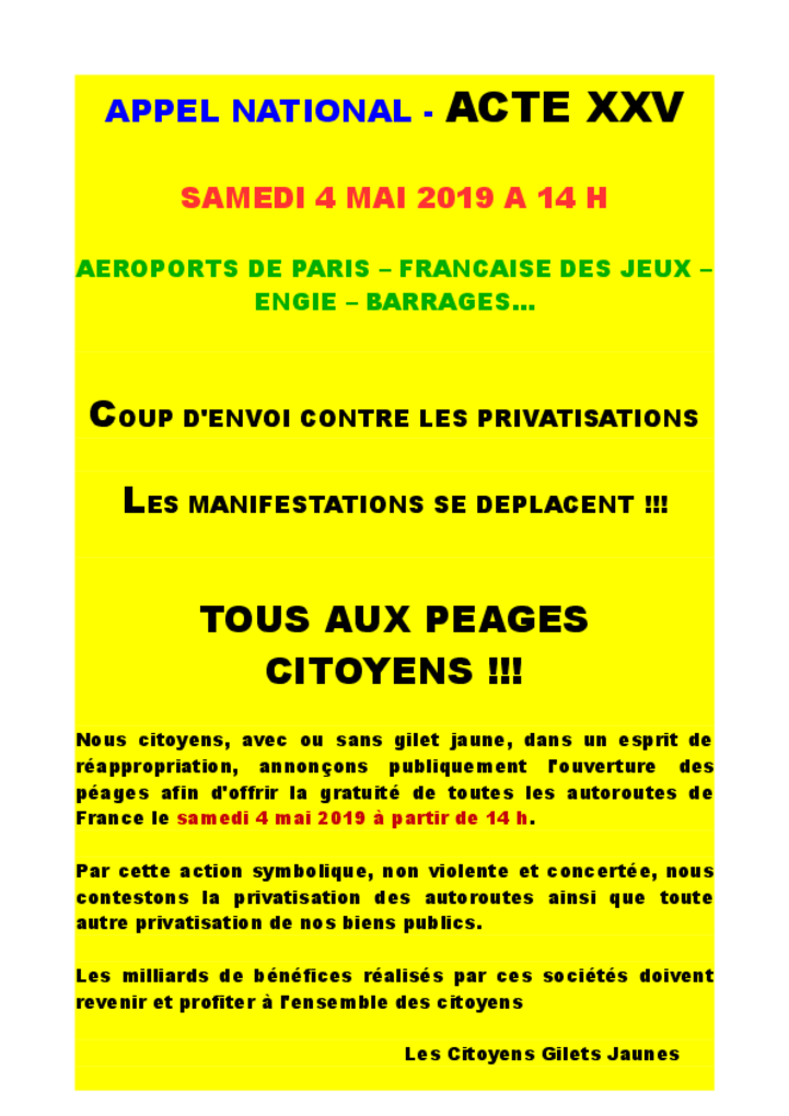 Appel national contre les privatisations