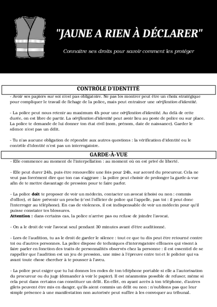 Jaune a rien à déclarer !