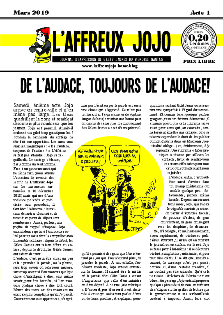 L'affreux Jojo, le journal des GJ de Vallet