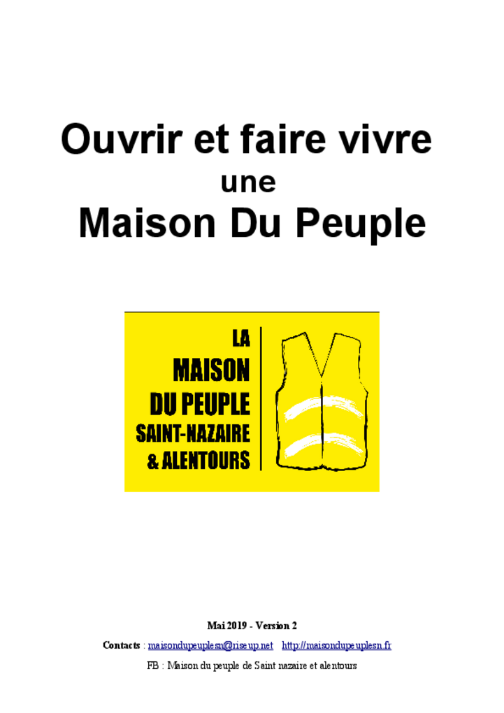 Ouvrir et faire vivre une Maison Du Peuple