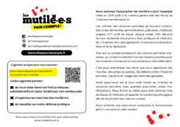 Tract Les Mutilé.e.s pour l'Exemple