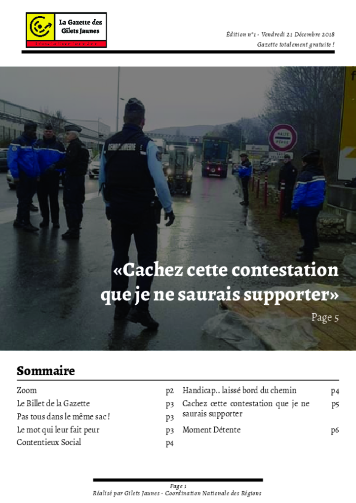La Gazette des Gilets Jaunes (réalisé par Gilets jaunes - Coordination nationale des Régions)